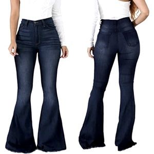 Bell Bottom Jeans High Waisted Classic Flared Denim Pants